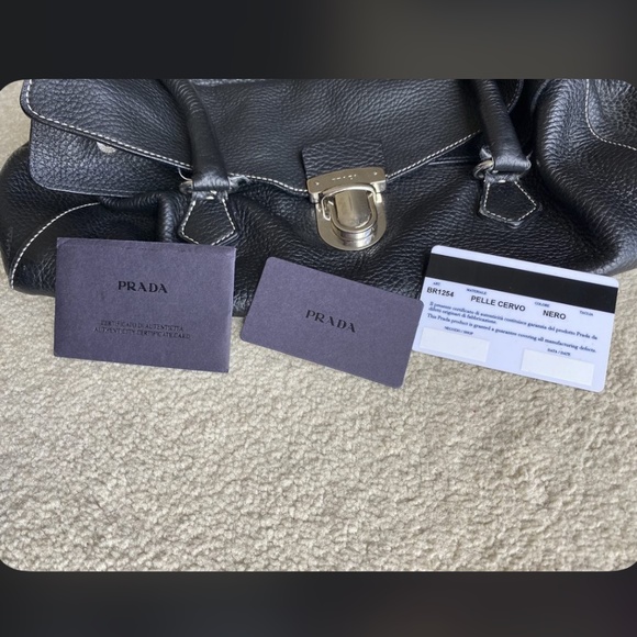 Vintage Prada Black Leather Shoulder Bag - Picture 3 of 6